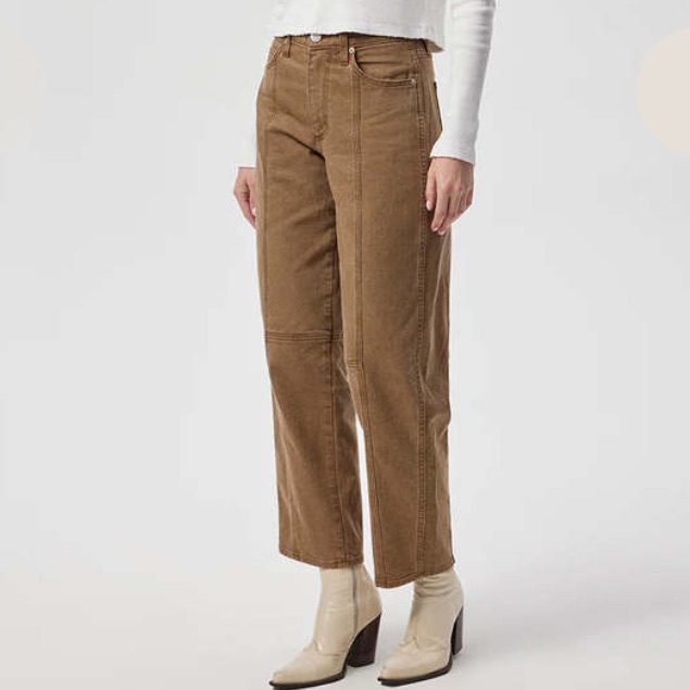 Amo Denim Wilma Straight Cropped Jeans In Toffee